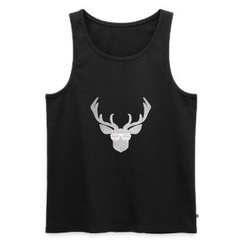 Glasses with deer in silver and white for costume - Men's Premium Organic Tank Top - black - Front - Michal (187cm)