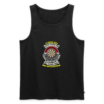 Lustiger Dart Spruch Dartscheibe Darten Geschenk - Männer Premium Bio Tank Top - Schwarz - Vorne - Michal (187cm)