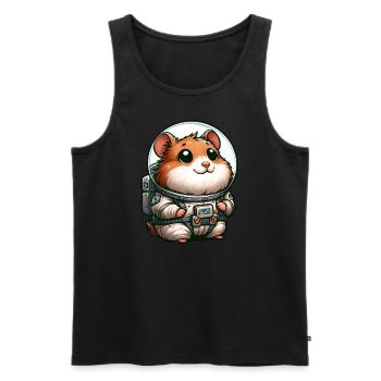 Hamster guinea pig astronaut in space - Men's Premium Organic Tank Top - black - Front - Michal (187cm)