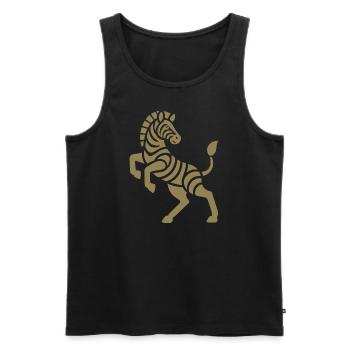 Zebra Silhouette Art Piece Minimal Design - Men's Premium Organic Tank Top - black - Front - Michal (187cm)