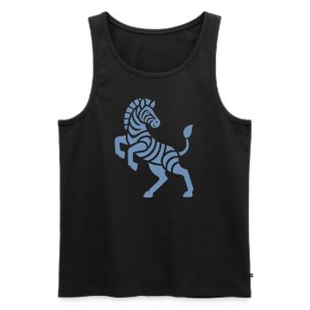 Zebra Silhouette Art Piece Minimal Design - Men's Premium Organic Tank Top - black - Front - Michal (187cm)