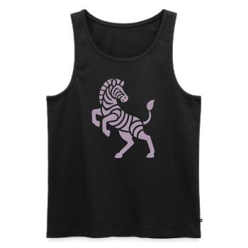 Zebra Silhouette Art Piece Minimal Design - Men's Premium Organic Tank Top - black - Front - Michal (187cm)