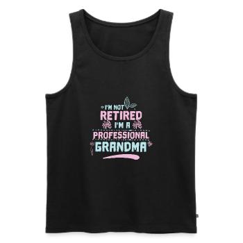 Retired Professional Grandma Retirement Gift - Men's Premium Organic Tank Top - black - Front - AI Model Male 178 light (178cm)