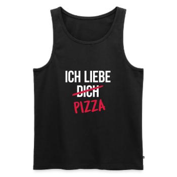 ICH LIEBE PIZZA - Männer Premium Bio Tank Top - Schwarz - Vorne - AI Model Male 178 light (178cm)
