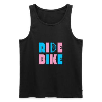 Ride Bike Rim Bike Idée Cadeau Vélo De Montagne - Débardeur bio Premium Homme - noir - Devant - Michal (187cm)