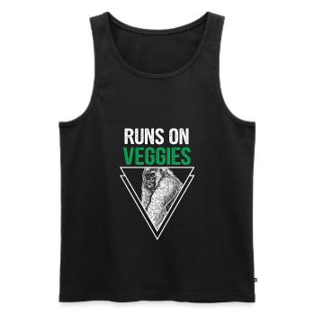 Gorilla runs on veggies - Men's Premium Organic Tank Top - black - Front - AI Model Male 178 light (178cm)