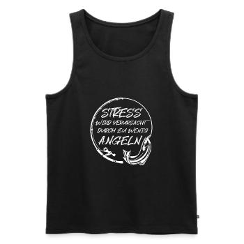 Stress wird verursacht durch zu wenig Angeln - Männer Premium Bio Tank Top - Schwarz - Vorne - Michal (187cm)