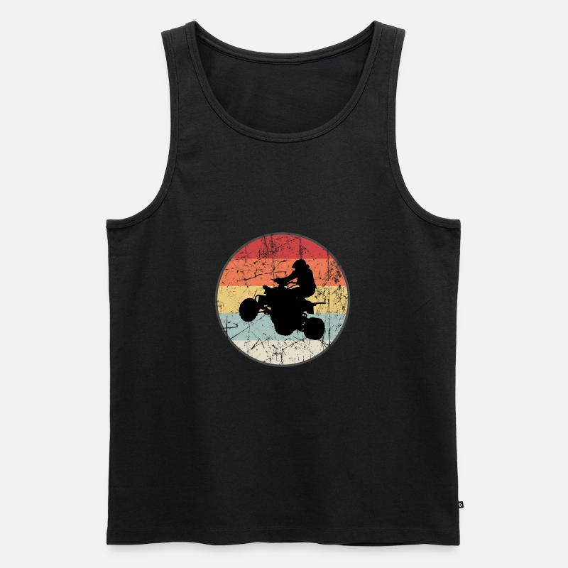 ATV Quad Retro - Männer Premium Bio Tank Top - Schwarz