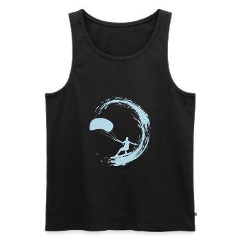 Kite Surfen - Männer Premium Bio Tank Top - Schwarz - Vorne - AI Model Male 178 light (178cm)