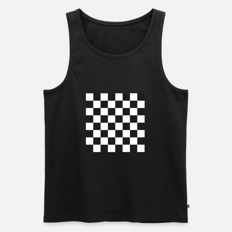 Schachbrett - Männer Premium Bio Tank Top - Schwarz