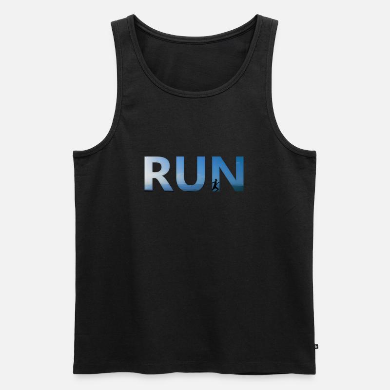 Run - Männer Premium Bio Tank Top - Schwarz