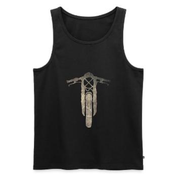 Biker Caferacer Vintage Motorrad T-Shirt - Männer Premium Bio Tank Top - Schwarz - Vorne - AI Model Male 178 light (178cm)