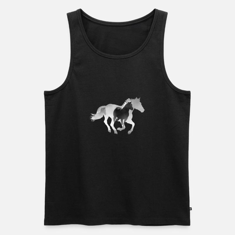 Pferd Galopp - Männer Premium Bio Tank Top - Schwarz