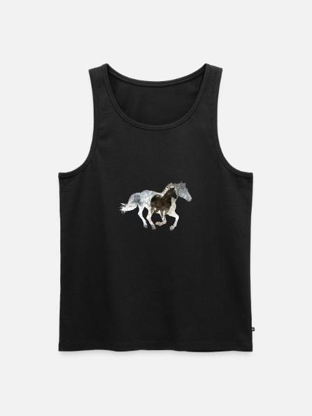 Galloping horse - Men's Premium Organic Tank Top - black