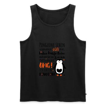 Funny penguin diet fat animal fat saying gift - Men's Premium Organic Tank Top - black - Front - AI Model Male 178 light (178cm)