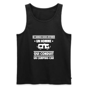 Ne sous-estimez qui conduit un camping-car - Débardeur bio Premium Homme - noir - Devant - Michal (187cm)