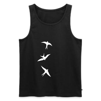 Schwalben am Himmel - Männer Premium Bio Tank Top - Schwarz - Vorne - AI Model Male 178 light (178cm)