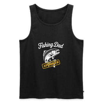 Bester Angelpapa Best Fishing Dad Approved - Männer Premium Bio Tank Top - Schwarz - Vorne - AI Model Male 178 light (178cm)