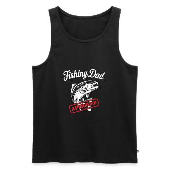 Bester Angelpapa Best Fishing Dad Approved - Männer Premium Bio Tank Top - Schwarz - Vorne - AI Model Male 178 light (178cm)