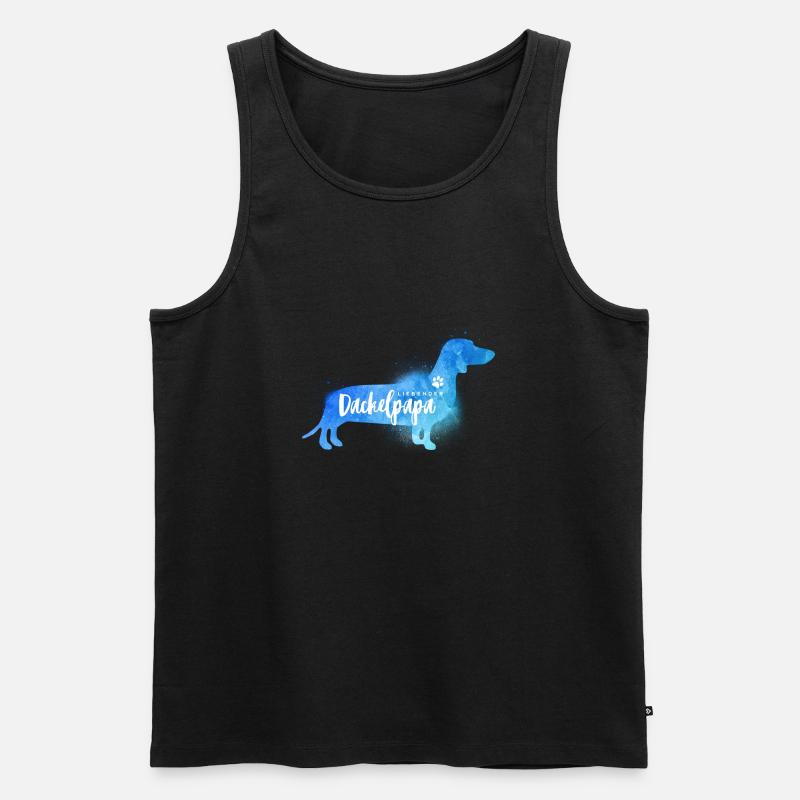 Liebender Dackelpapa - Männer Premium Bio Tank Top - Schwarz