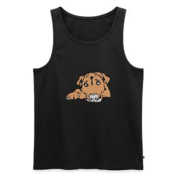 Hund Augen Treuer Hundeblick - Männer Premium Bio Tank Top - Schwarz - Vorne - AI Model Male 178 light (178cm)