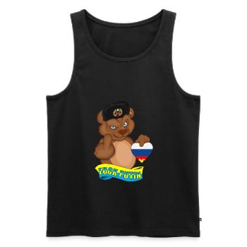 Russie Bear Fuck Poutine Ukraine Guerre - Débardeur bio Premium Homme - noir - Devant - AI Model Male 178 light (178cm)