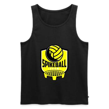 Farben änderbar | Roundnet Spikeball Team Fun - Männer Premium Bio Tank Top - Schwarz - Vorne - Michal (187cm)