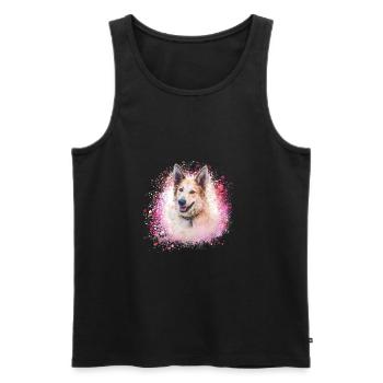 Chinook, dog, graffiti,pink,painting, - Men's Premium Organic Tank Top - black - Front - Michal (187cm)