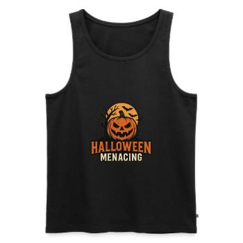 Tombe effrayante d’Halloween avec des os sans costume - Débardeur bio Premium Homme - noir - Devant - Michal (187cm)