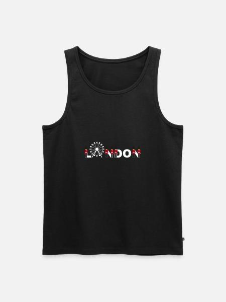 London Schriftzug mit Palastwache vom Buckingham - Männer Premium Bio Tank Top - Schwarz