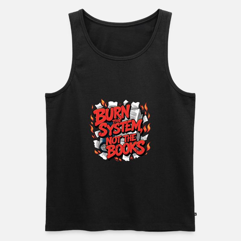 Burn the system - Men's Premium Organic Tank Top - black