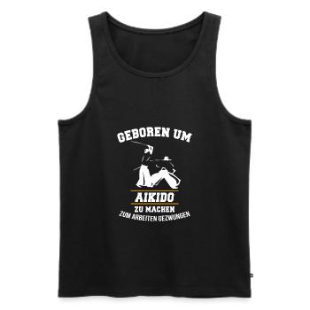 Aikido Karate Lustig Geschenk - Männer Premium Bio Tank Top - Schwarz - Vorne - Michal (187cm)