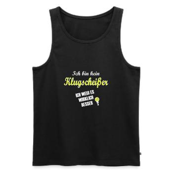 klugscheisser - spruch statement - Männer Premium Bio Tank Top - Schwarz - Vorne - Michal (187cm)