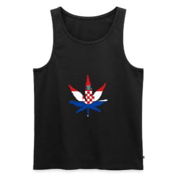 Weed ganja croatia Kroatien - Männer Premium Bio Tank Top - Schwarz - Vorne - Michal (187cm)