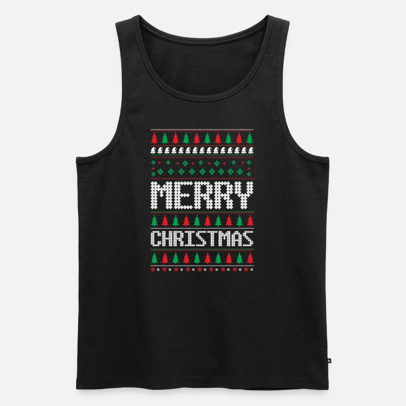 Frohe Liftmas Hässlicher Weihnachtspullover - Männer Premium Bio Tank Top - Schwarz