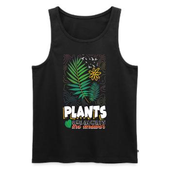 Delightfully Planting Lovable Routines Artwork - Men's Premium Organic Tank Top - black - Front - AI Model Male 178 light (178cm)