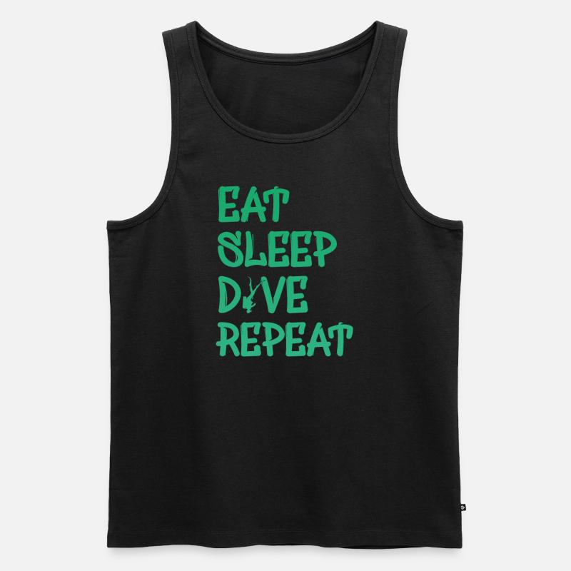 Eat Sleep Dive Repeat - Männer Premium Bio Tank Top - Schwarz