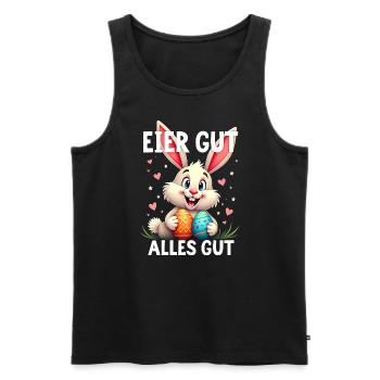 Osterhase Osterei Ostern Sprüche lustig Hase - Männer Premium Bio Tank Top - Schwarz - Vorne - Michal (187cm)