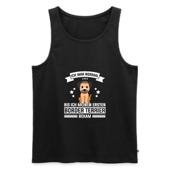Border Terrier - Männer Premium Bio Tank Top - Schwarz - Vorne - AI Model Male 178 light (178cm)