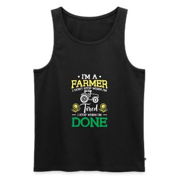 Funny saying for farmers and farmers. - Men's Premium Organic Tank Top - black - Front - Michal (187cm)