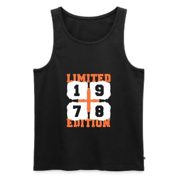 1978 birthday 44 years anniversary limited edition - Men's Premium Organic Tank Top - black - Front - AI Model Male 178 light (178cm)