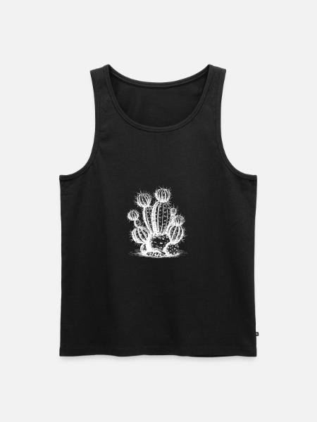 Cool cactus motif in white - Men's Premium Organic Tank Top - black
