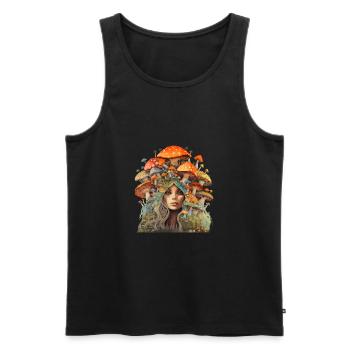 Mutter der Fliegenpilze - Mutter Erde - Männer Premium Bio Tank Top - Schwarz - Vorne - AI Model Male 178 light (178cm)