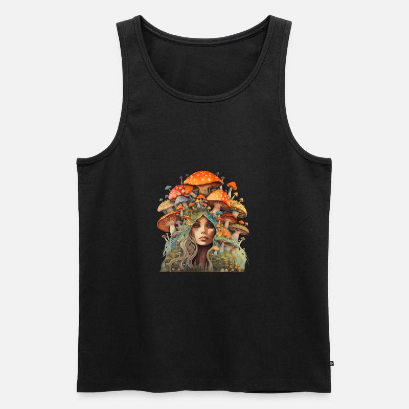 Mutter der Fliegenpilze - Mutter Erde - Männer Premium Bio Tank Top - Schwarz