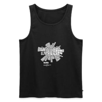 Berlin Karte - Männer Premium Bio Tank Top - Schwarz - Vorne - AI Model Male 178 light (178cm)