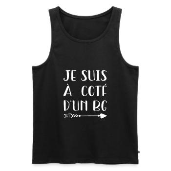 Je Suis A Cote D'Un BG - Cadeau - Débardeur bio Premium Homme - noir - Devant - AI Model Male 178 light (178cm)