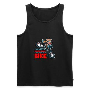 Les motards BMX qui aiment montrer leurs astuces - Débardeur bio Premium Homme - noir - Devant - Michal (187cm)