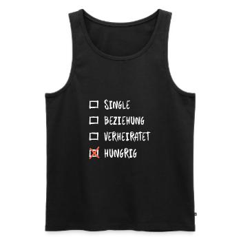 Beziehungsstatus Hungrig Fun Ironie - Männer Premium Bio Tank Top - Schwarz - Vorne - AI Model Male 178 light (178cm)
