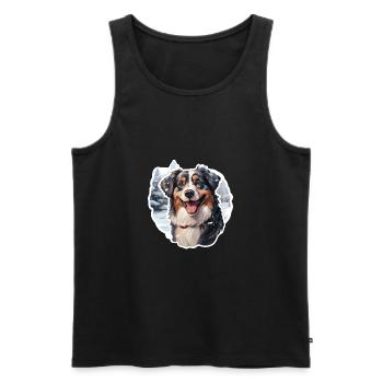 Schalzauber im Hundeparadies - Männer Premium Bio Tank Top - Schwarz - Vorne - AI Model Male 178 light (178cm)