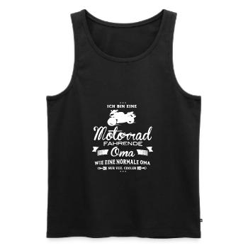 Biker-Oma Shirt-Coole-Oma - Männer Premium Bio Tank Top - Schwarz - Vorne - Michal (187cm)
